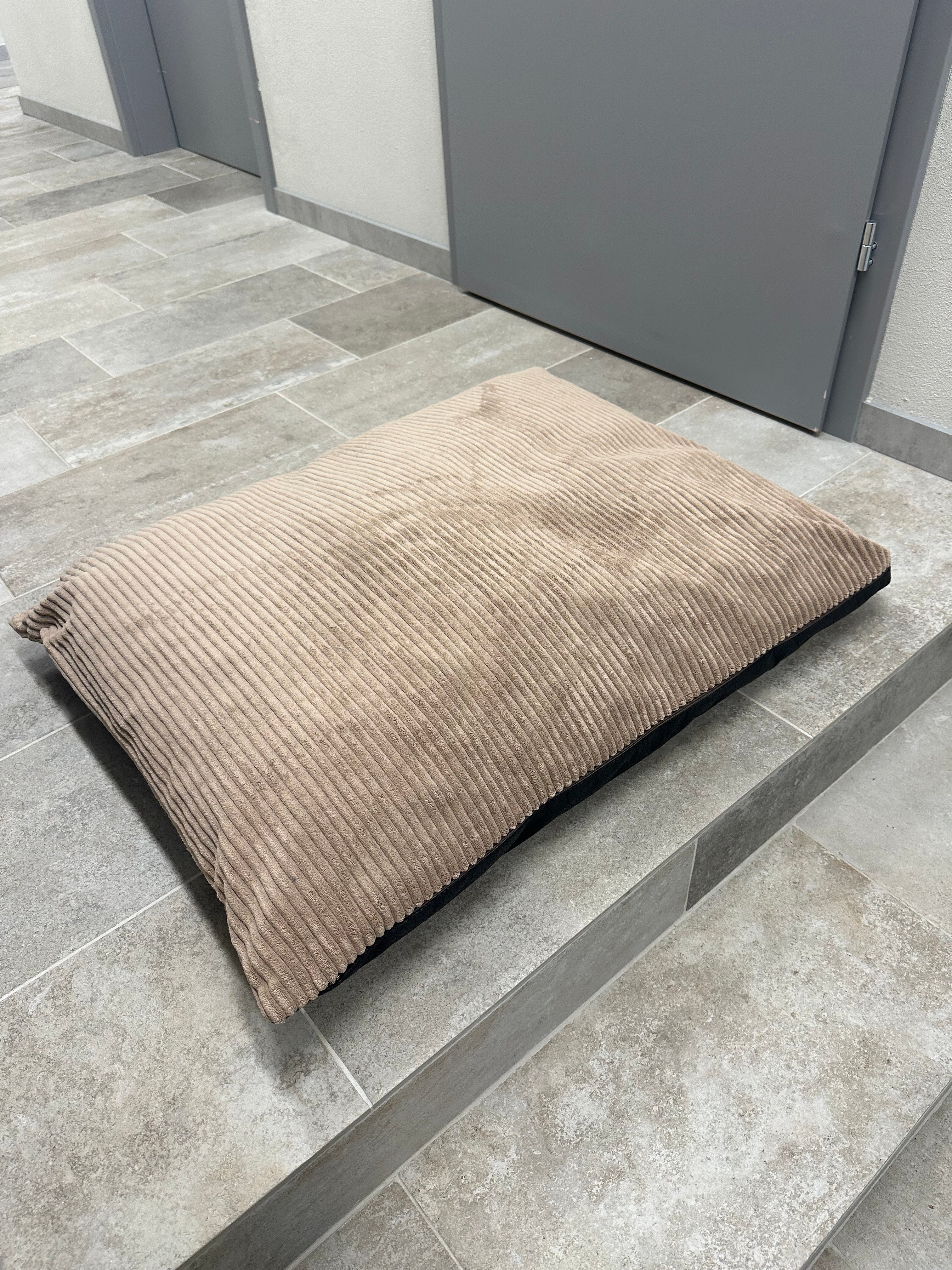 PODUSZKA DLA PSA jasny brąz Soft Stripe (90x75)  - Wyprzedaż