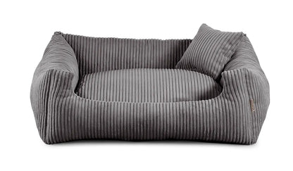 legowisko dla psa soft stripe ciemnoszare