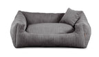 legowisko dla psa soft stripe ciemnoszare
