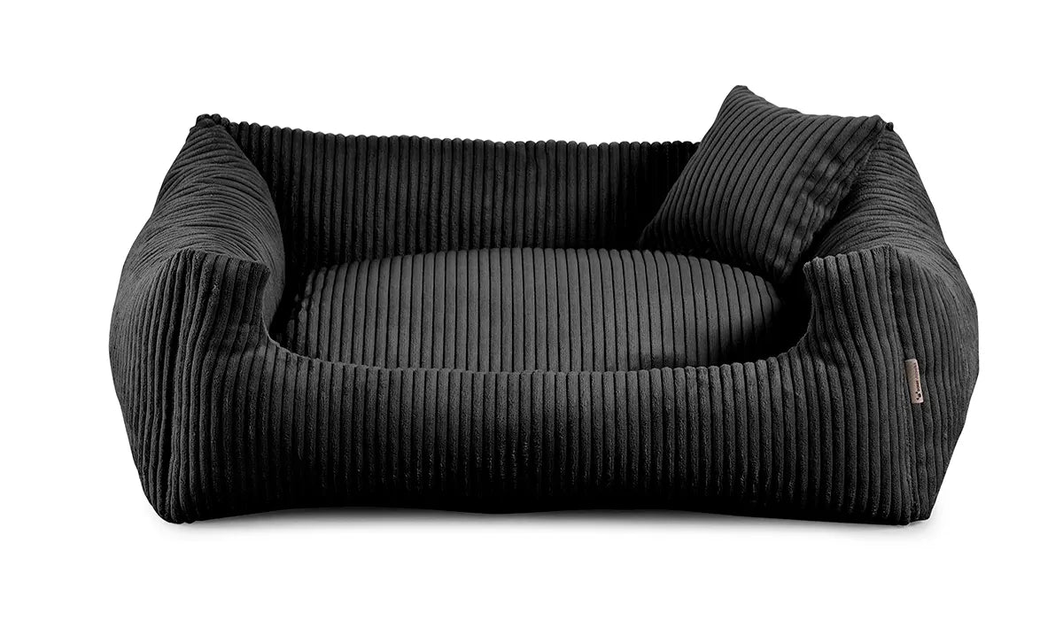 legowisko dla psa soft stripe czarne