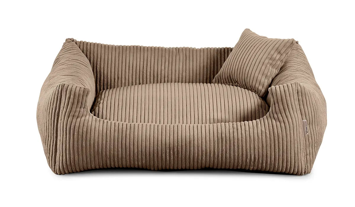 legowisko dla psa soft stripe jasnobrązowe